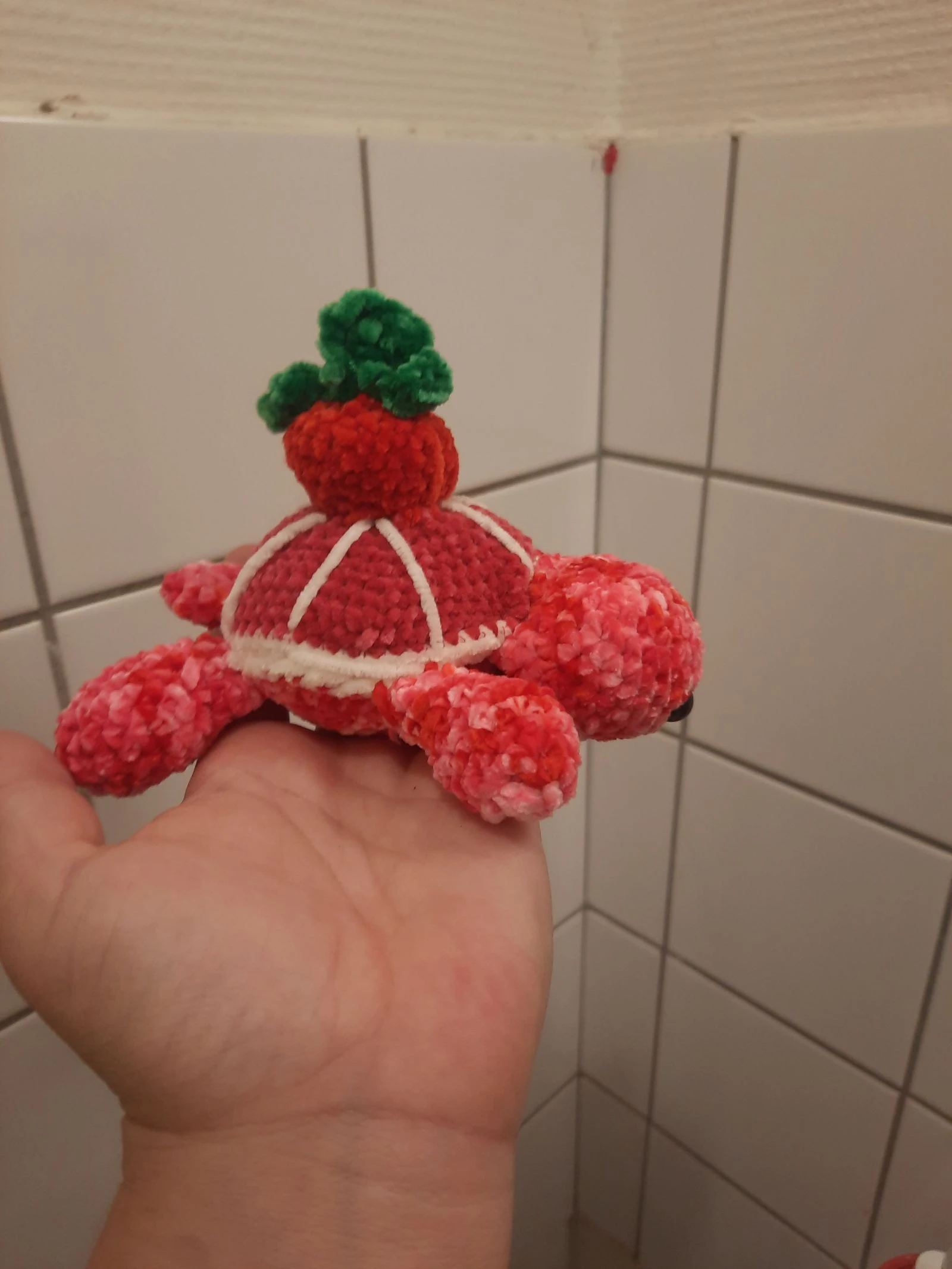 🍓 Tortue Fraise au crochet fait main – Collection Tortues Fruitées – Pièce unique 🐢 – photo 5